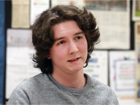 Tecumseh Vista Academy's Owen Van Vlack, shown March 9, 2018, is a rarity in the Ontario school system — a student who made the switch from the applied to the academic stream.