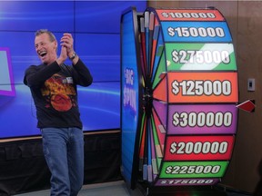 With his wife in attendance to cheer him on, Christopher Ouellette of Harrow took a spin on the BIG SPIN Wheel at the OLG Prize Centre in Toronto to win $300,000.
