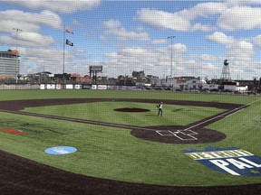 A new baseball diamond is seen at the site of the former Tiger Stadium, Friday, March 23, 2018 in Detroit. The Detroit corner that has been a stage for many of baseball's greatest players now will host youth games, events and other programs for young people. The facility also is headquarters for the nonprofit Detroit Police Athletic League and features the Willie Horton Field of Dreams, named after the former player who helped the Tigers win the 1968 World Series.