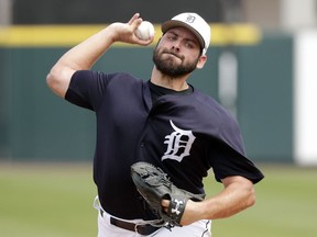 FILE - In this March 19, 2018, file photo, Detroit Tigers starter Michael Fulmer throws during the first inning of the team's spring training baseball game against the Baltimore Orioles in Lakeland, Fla. Fulmer, the 2016 American League Rookie of the Year, is 25, and the closest thing the team has to a young star.