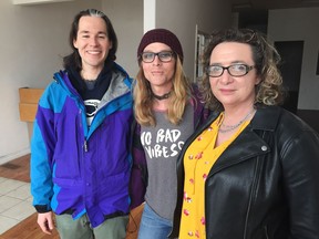 Derrick Biso, Tasha Mosey and Jayce Carver are all members of the W.E.Trans group. The group is creating the city's first drop-in centre for transgender people.