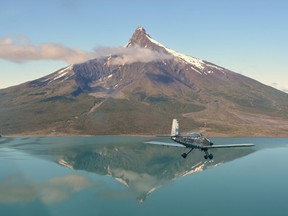 A picture from Russ Airey, a Windsor pilot who just finished circumnavigating Central and South America in Give Hope Wings to raise $500,000 for Hope Air, a charity that helps Canadians who need free flights to access health care. This is his plane over a glacier lake next to an extinct volcano south of Villarrica in the Patagonia district shared by Chile and Argentina.