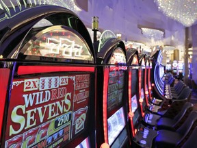 Slot machines are seen during a preview tour of the MGM National Harbor, Friday, Dec. 2, 2016 in Oxon Hill, Md.