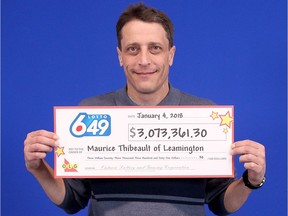 Maurice Thibeault won the just over $6-million lottery prize from LOTTO 6/49 on September 20, 2017 on a ticket he purchased in Chatham, Ont. (Handout)