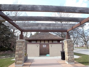Public washrooms at Jackson Park Thursday April 5,  2018. The city is looking at spending $1 million to replace or renovate the 53-year-old washrooms.