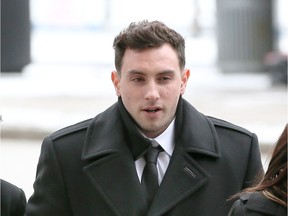 Brandin Crosier arrives at the Ontario Court of Justice in this file photo from Jan. 12, 2018.