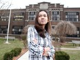 Concerned mother Donna Luangamny attends a boundary adjustment public meeting Wednesday at Marlborough elementary school, which is set to start taking French immersion students to address overcrowding.