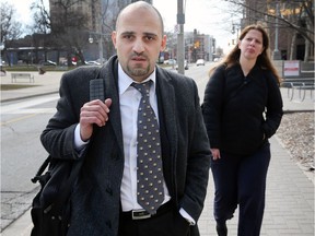 Dr. Bassam El-Tatari leaves the Superior Court of Justice in Windsor on April 9, 2018. The family doctor is on trial charged with six counts of sexual assault.