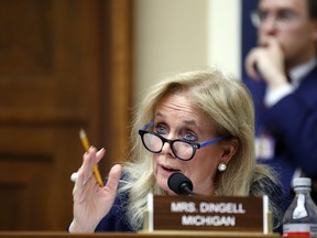Rep. Debbie Dingell, D-Mich., questions Environmental Protection Agency administrator Scott Pruitt as he testifies on the EPA's budget during a hearing of the House Energy and Commerce subcommittee on April 26, 2018 in Washington.