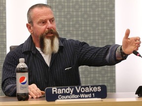 Essex town councillor Randy Voakes is shown during a council meeting Sept. 5, 2017, during discussion on an integrity commissioner's report.