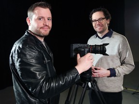 University of Windsor film professor Mike Stasko, right, will be shooting a comedy film this summer with Kyle Archibald, director of photography for the project. Boys Vs. Girls is a film about a summer camp going co-ed. Comedians Colin Mochrie and Kevin McDonald have committed to the production, which will be filmed around Windsor and Essex County.