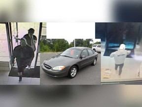 Surveillance camera images released by LaSalle police showing suspects in thefts from the Windsor Crossing outlet mall from April 19 to 21.