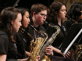 After a successful return last year, MusicFest Windsor is back again next week, this time with almost 1,700 students performing at the Capitol Theatre over three days of adjudicated jazz, concert music and choir singing starting on Monday. In this April 5, 2018, file photo, Tecumseh Vista Academy musicians are shown during their performance last year.