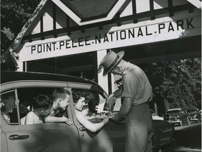 In this Windsor Star file photo, visitors are greeted at the entrance to Point Pelee National Park in 1955.