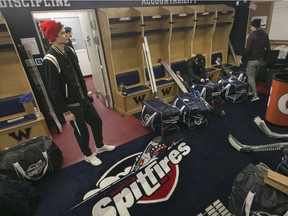Windsor Spitfires defenceman Lev Starikov joined his teammates in clearing out lockers and going through exit meetings on Monday at the WFCU Centre as the club closed out the 2017-18 season.