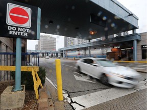 A motorists exits the Windsor/Detroit tunnel on  April 3, 2018.