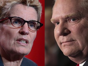 Ontario Premier Kathleen Wynne and PC Ontario leader Doug Ford.