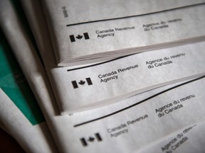 A file photo of Canada Revenue Agency tax forms.