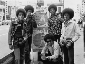 The Jackson 5 in Japan (from left to right): Marlon, Jermaine, Tito, Jackie, Michael. Michael Jackson and the group will be honoured by the City of Detroit later this year with a street naming ceremony.