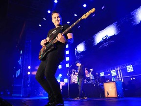 Mark Hoppus of Blink-182 performing with his band in Carson, California, on May 12, 2018.