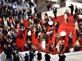 A view of the Cannes red carpet.