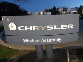The Chrysler brand sign at Windsor Assembly Plant is shown in this October 2016 file photo.