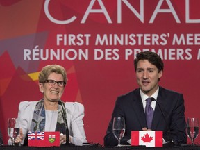 Canadian Prime Minister Justin Trudeau and Ontario Premier Kathleen Wynne. (Canadian Press file photo)