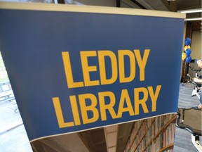 University of Windsor students used FitDesks at the Leddy Library on September 11, 2017 in Windsor, Ontario.   The new exercise bikes and study station have been added to the library to help students stay fit.