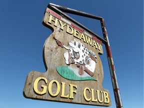 The entrance to Hydeaway Golf Club is pictured on Sept. 7, 2014, days before the operation closed.