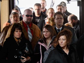 Job seekers attend an employment fair and business expo at the Caboto Club in Windsor in 2010.