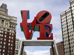 Artist Robert Indiana's LOVE sculpture.