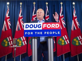 Ontario PC leader Doug Ford makes a campaign stop at the Royal Canadian Legion in Pickering on  May 22, 2018.