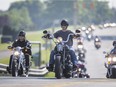 Motorcyclists depart from Festival Plaza in downtown Windsor for the Telus Ride for Dad, Sunday, May 27, 2018.