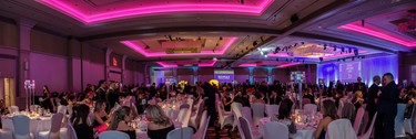 Panoramic view of the T2B Gala 21 at Caesars Windsor Ballroom Saturday, Jan. 27. The event honoured local loved ones and supported T2B’s programs.