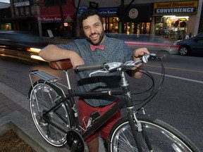 Biking back. Adriano Ciotoli of WindsorEats, shown Dec. 14, 2014, has resurrected the popular Friday Night Lights cycling event after a brief hiatus due to problems with the behaviour of a few bad apples among over 300 participants at last month's ride.