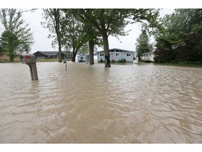 Flooding on Cotterie Park Rd in Leamington, is shown June 22, 2018.