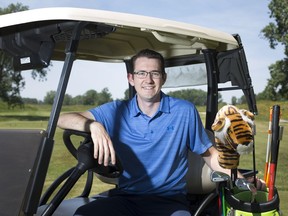Trading tools for clubs. Ryan Robillard, head golf professional at Ambassador Golf Club, is seen at the course on June 14, 2018.