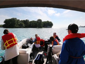 The City of Windsor provided members of the media with a tour of Peche Island on Monday, June 25, 2018. The event was held to promote a new service that will transport people to the island with a newly purchased boat. Members of the media along with Mayor Drew Dilkens travel in the boat to the island.