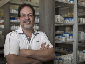 Rob Modestino, shown in his pharmacy, Rob's Whole Health Pharmacy, in LaSalle on June 15, 2018, has been named Pharmacist of the Year by the Ontario Pharmacists Association.