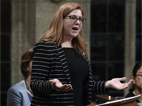 NDP MP Tracey Ramsey asks a question during Question Period in the House of Commons on Parliament Hill in Ottawa on Friday, June 1, 2018.