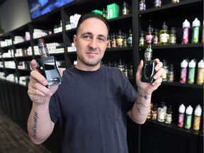 Randy Labelle, manager at VapeMeet in downtown Windsor, is shown at the shop on Tuesday, June 5, 2018.