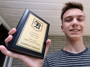 Cameron Repmann, shown July 10, 2018, aced all of his courses in Grade 12 at Windsor's Riverside High School.