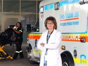 Psychiatric assessment nurse Heather Stevanka stands in the ambulance bay at Windsor Regional Hospital's Ouellette Avenue Campus on July 13, 2018.