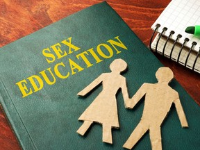 A book about sex education is shown in this photo illustration.
