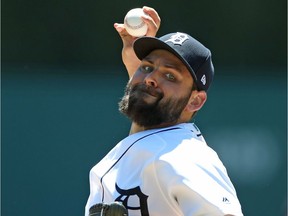 Michael Fulmer of the Detroit Tigers pitches during the third inning of the game against the Texas Rangers at Comerica Park on July 8, 2018 in Detroit, Michigan.