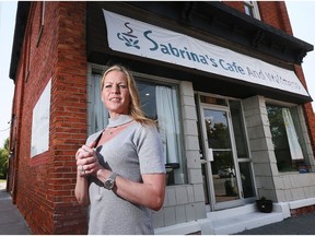Sabrina Ulch, owner of Sabrina's Cafe and Wellness on King Street West in Harrow is shown in front of the business on July 25, 2018.