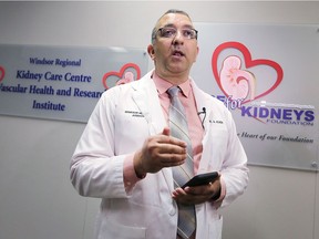 Dr. Albert Kadri speaks to reporters during a press conference at his Windsor office on July 21, 2018.