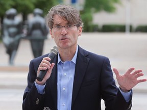 Matt Marchand held a news conference on  June 19, 2018, at Charles Clark Square to announce his candidacy for mayor of Windsor.