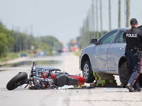 The scene of a fatal motorcycle crash on County Road 8 at Broderick Road in Essex County on July 9, 2018.