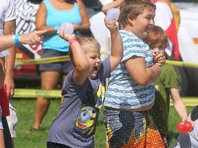 A scene from the 2016 edition of Spotted in Windsor's annual Water Balloon Fight at Lanspeary Park.